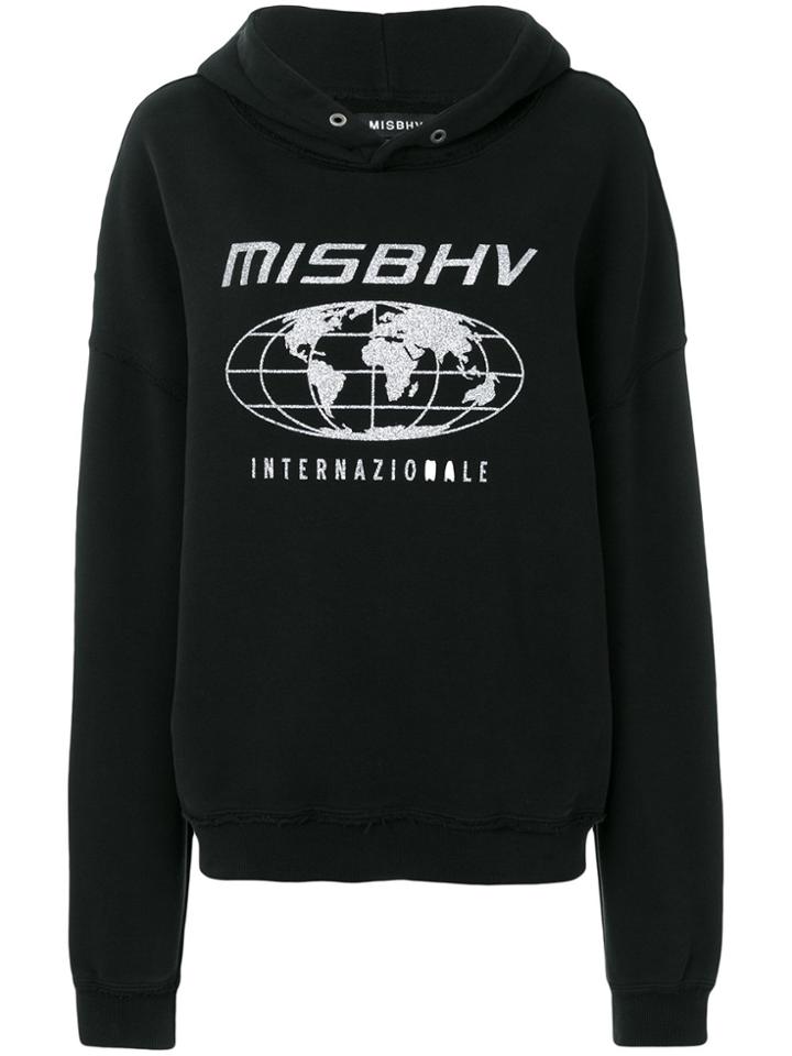 Misbhv Front Printed Hoodie - Black