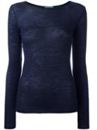 Zanone Fine Knit Jumper, Women's, Size: 46, Blue, Virgin Wool/polyamide