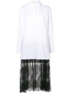 Valentino Lace Hem Shirt Dress - White