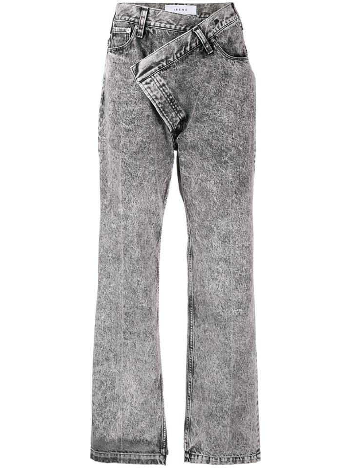 Irene Open Waist Flare Jeans - Grey