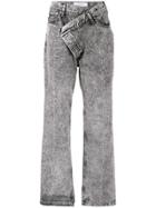 Irene Open Waist Flare Jeans - Grey