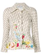 Christian Dior Vintage Flower Embroidery Logo Jacket - Nude & Neutrals