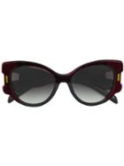 Prada Eyewear Velvet Oversized Sunglasses - Purple