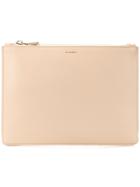 Jil Sander Top Zipped Clutch Bag - Nude & Neutrals