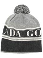 Canada Goose Logo Detail Bobble Hat - Grey