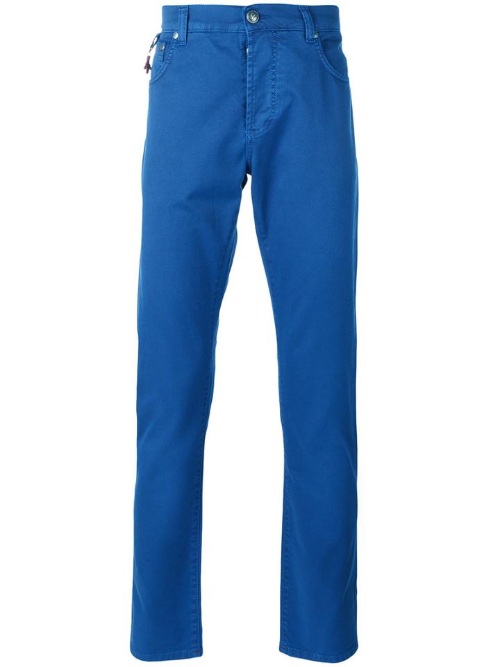 Isaia - Classic Chinos - Men - Cotton/spandex/elastane - 56, Blue, Cotton/spandex/elastane