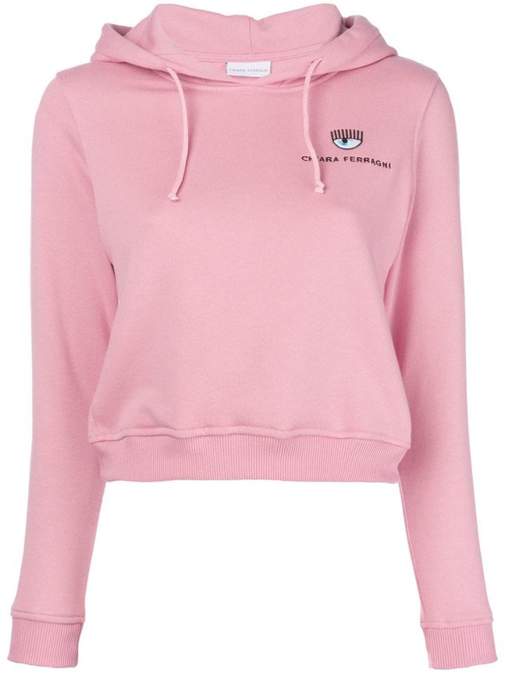 Chiara Ferragni Cropped Hoodie - Pink & Purple