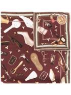 Bally Multi-print Scarf, Women's, Red, Silk
