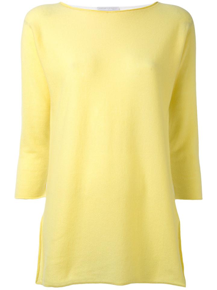 Fabiana Filippi - Plain Top - Women - Cotton/cashmere - 46, Yellow/orange, Cotton/cashmere
