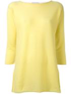 Fabiana Filippi - Plain Top - Women - Cotton/cashmere - 46, Yellow/orange, Cotton/cashmere