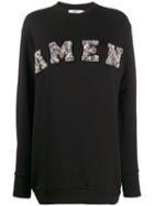 Amen Long Embellished Sweater - Black