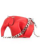 Loewe Punk Elephant Purse, Women's, Red, Calf Leather/palladium