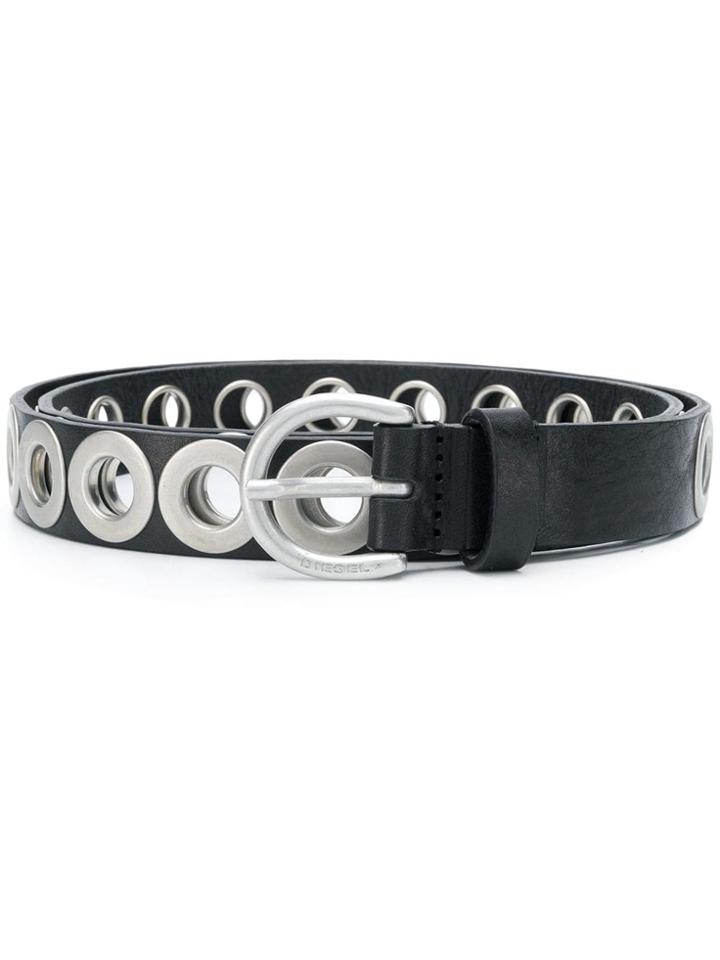 Diesel Belt With Eyelets - Black