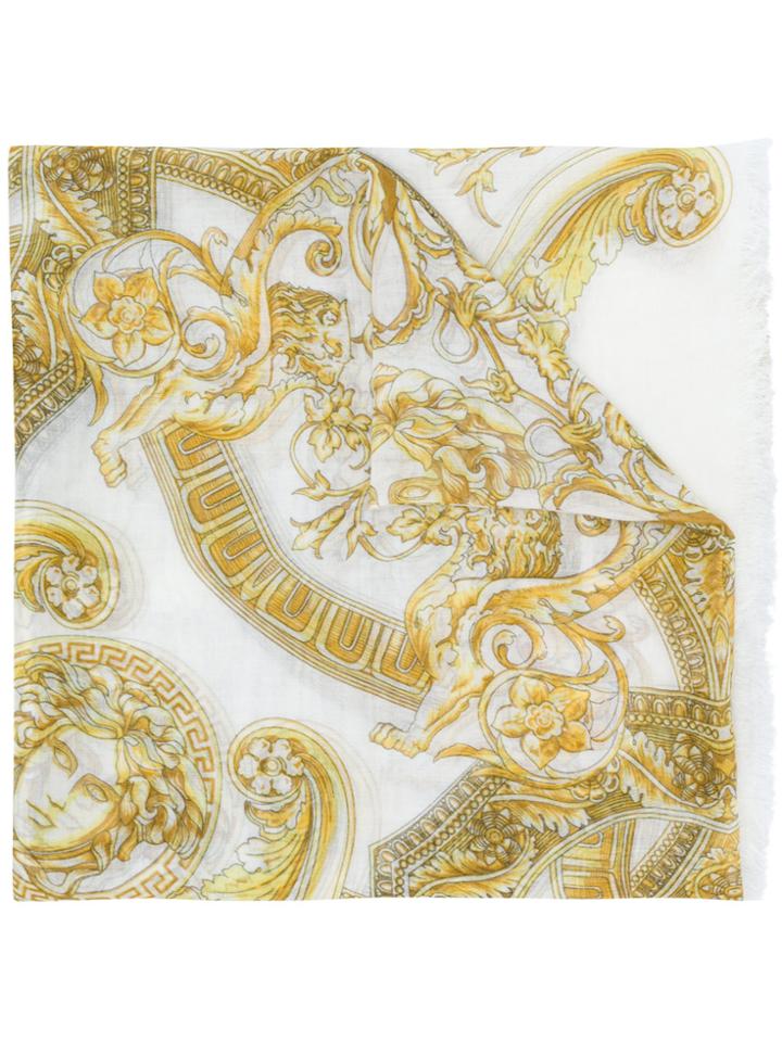 Versace Baroque Print Scarf - Yellow & Orange