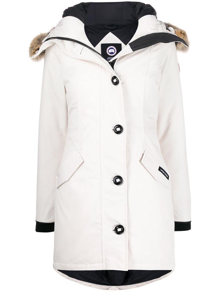 Canada Goose Fur Hooded Coat - White
