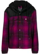 Mjb Marc Jacques Burton Checked Hooded Jacket - Black/purple