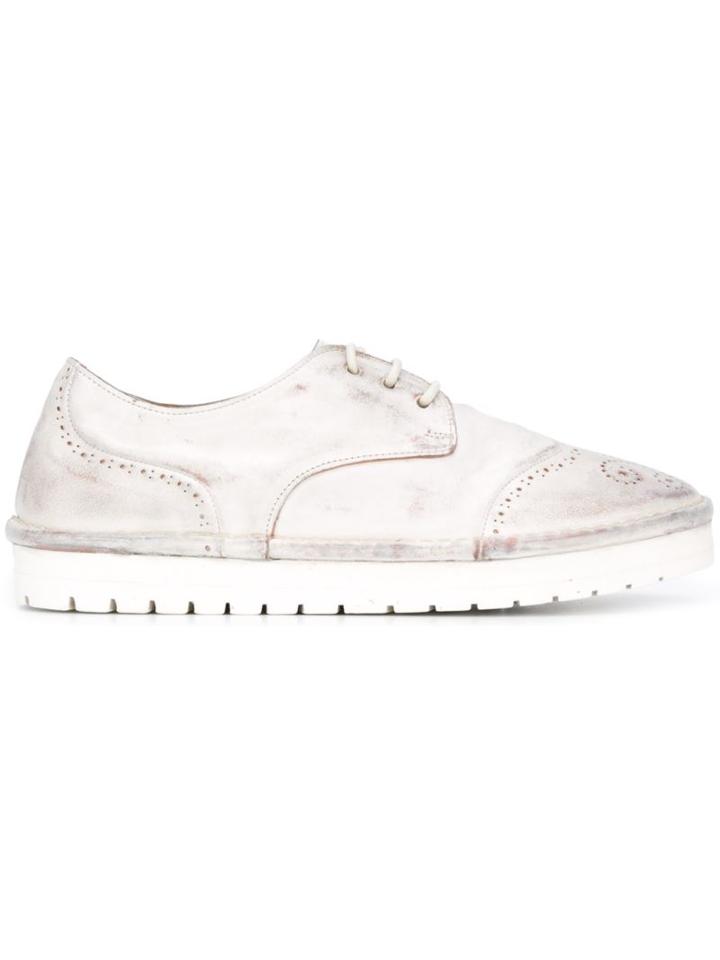 Marsèll Rubber Sole Lace-up Shoes, Women's, Size: 37.5, White, Leather/rubber