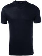 Neil Barrett V-neck T-shirt, Men's, Size: Large, Blue, Viscose