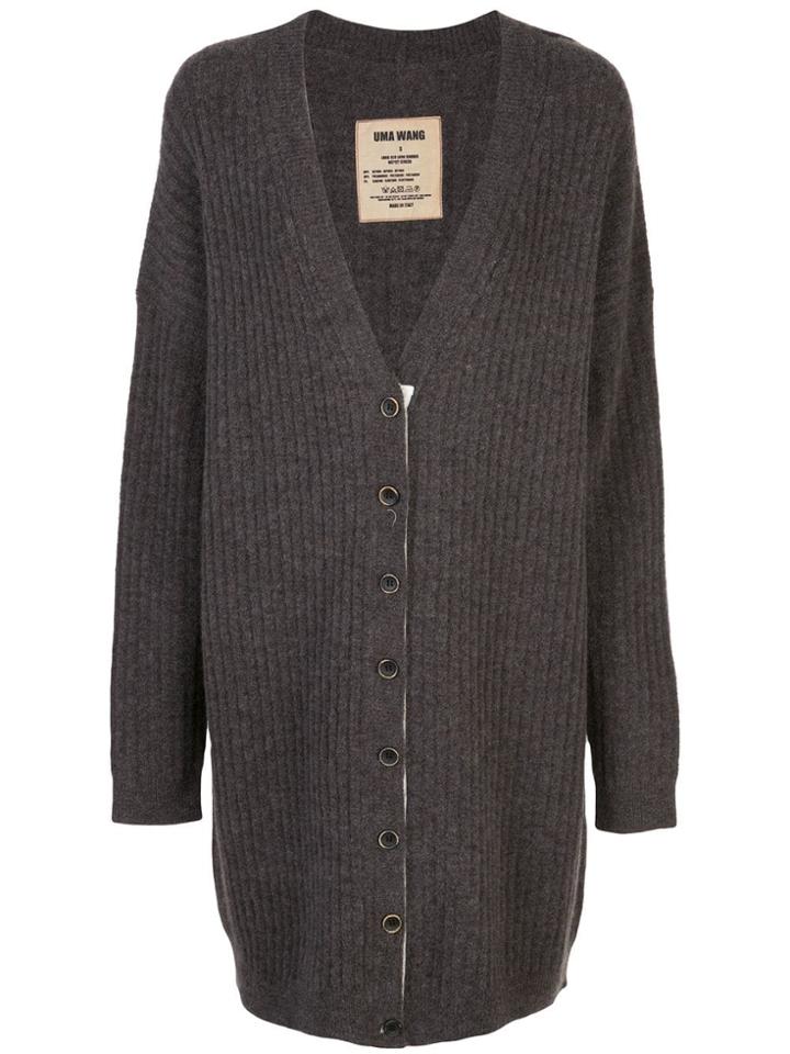 Uma Wang Ribbed-knit Loose-fit Cardigan - Brown