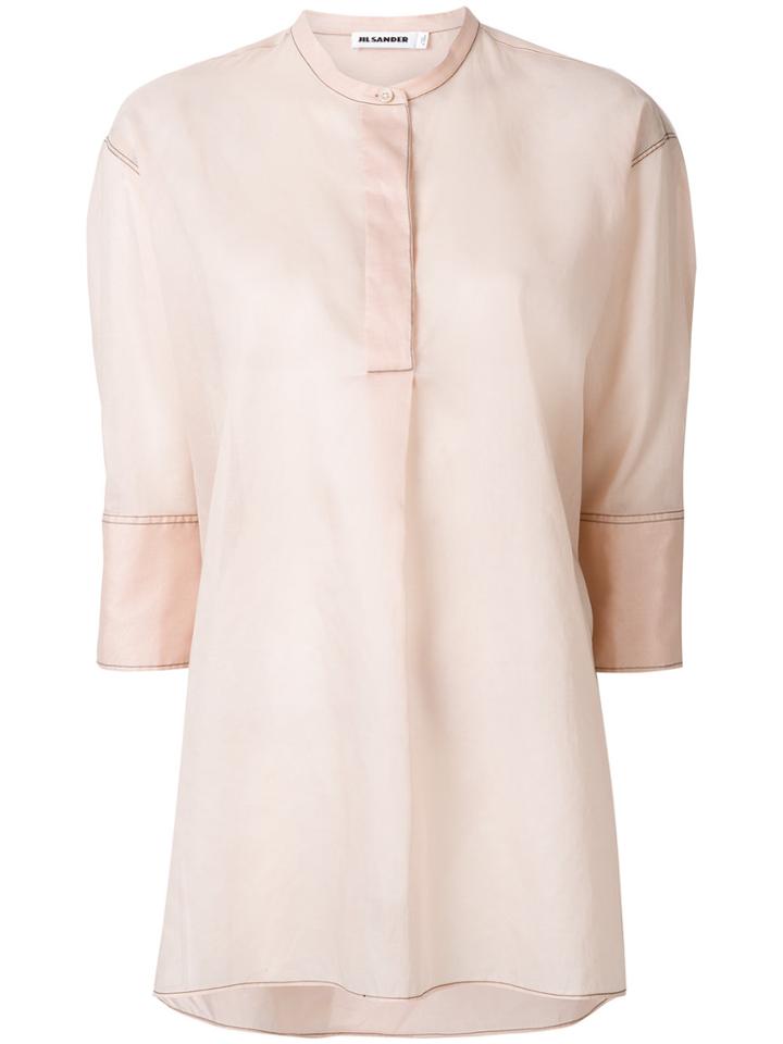 Jil Sander Basic Round Neck Shirt - Pink & Purple