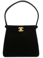 Chanel Vintage Cc Logo Quilted Hand Bag - Black
