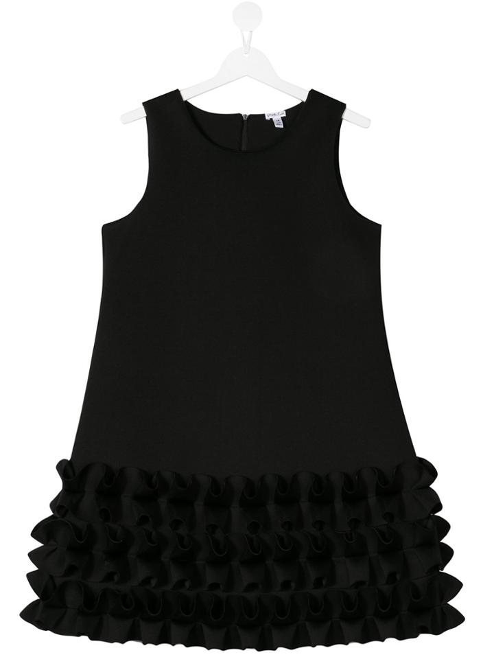 Piccola Ludo Ruffled Hem Dress - Black