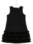 Piccola Ludo Ruffled Hem Dress - Black