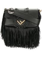 Fendi Fringed Baguette Shoulder Bag - Black