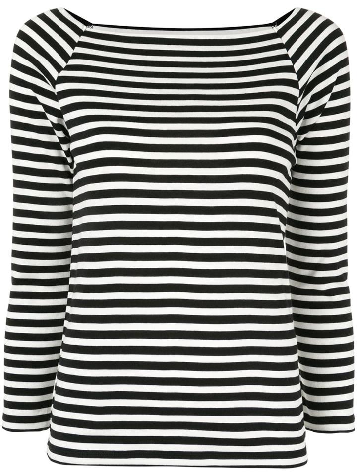 Ballsey Striped Long Sleeve Top - White