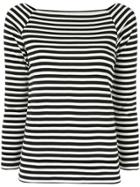 Ballsey Striped Long Sleeve Top - White