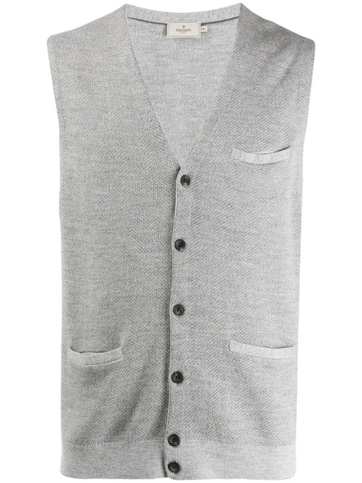 Hackett Sleeveless Knit Cardigan - Grey