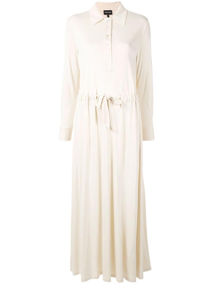 Giorgio Armani Drawstring Waist Dress - White