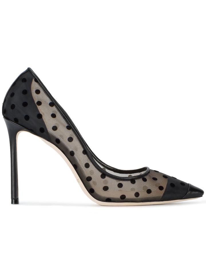 Jimmy Choo Black Polka Dot Romy 100 Pumps