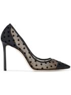 Jimmy Choo Black Polka Dot Romy 100 Pumps
