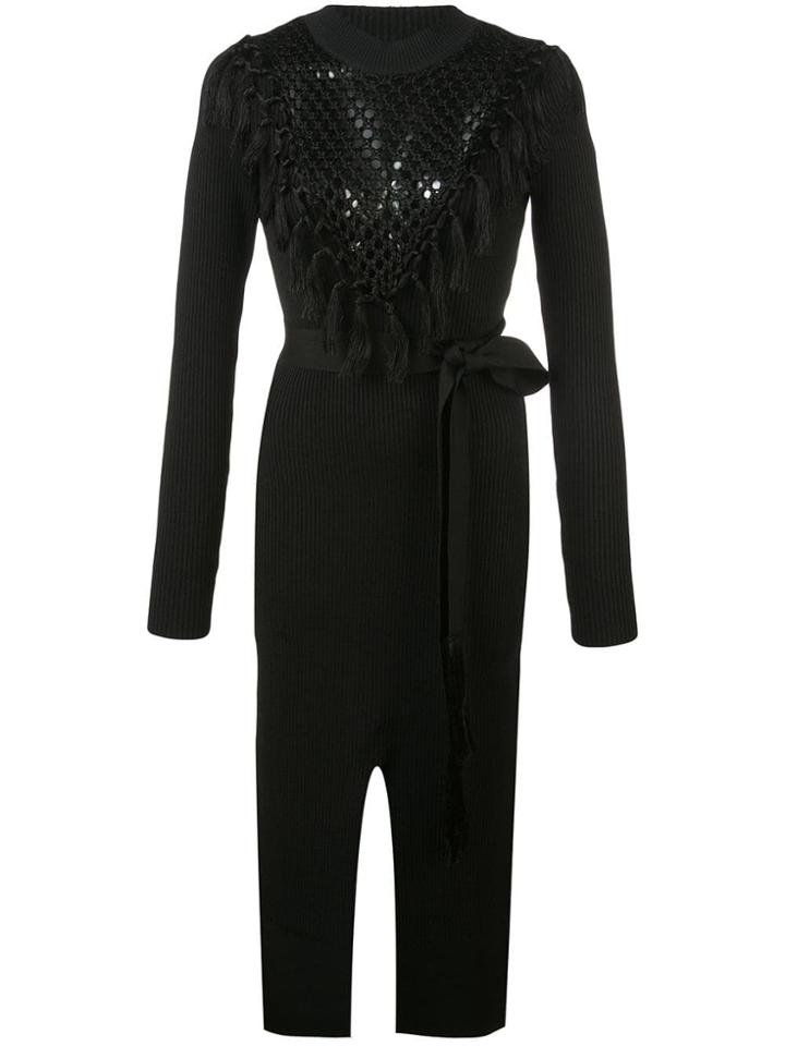 Yigal Azrouel Macrame Knit Dress - Black