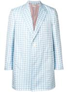 Thom Browne Small Gingham Sack Overcoat - Blue