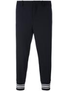 Neil Barrett - Cropped Trousers - Men - Cotton/polyester/spandex/elastane/virgin Wool - 46, Blue, Cotton/polyester/spandex/elastane/virgin Wool