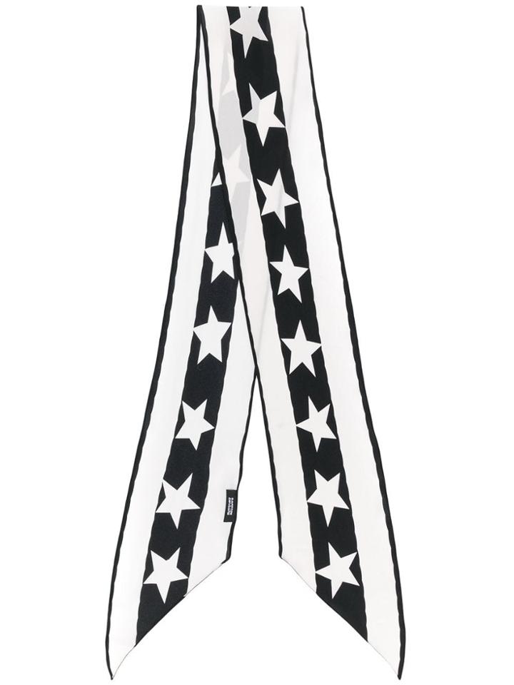 Rockins Star Print Skinny Scarf - Black