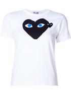 Comme Des Garçons Play - Heart Print And Application T-shirt - Women - Cotton - S, White, Cotton