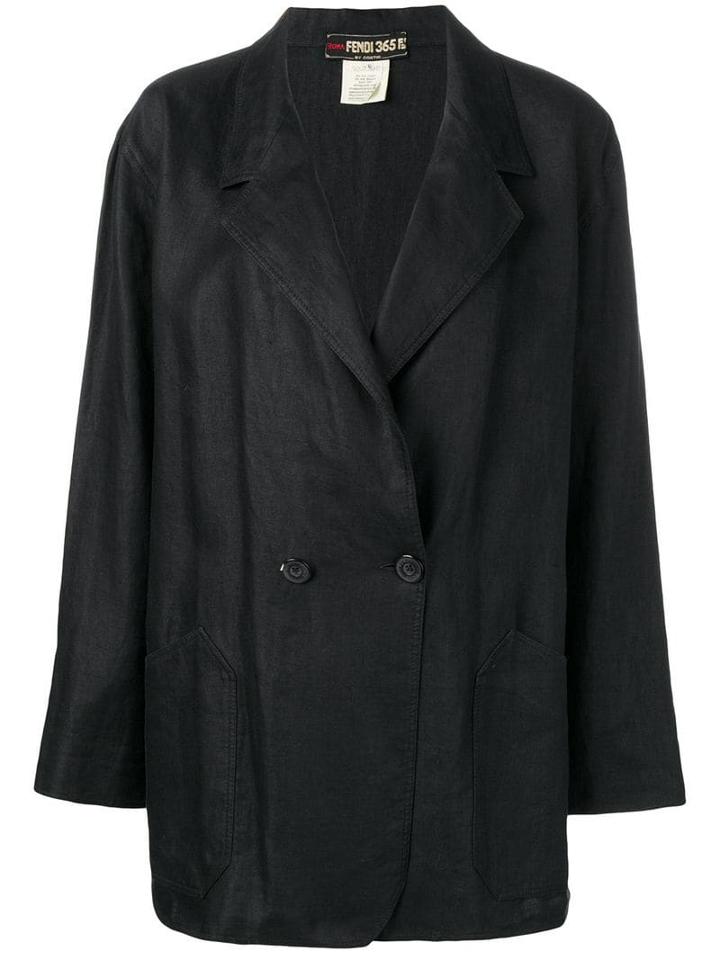 Fendi Pre-owned Oversized Double Breasted Jacket - Black