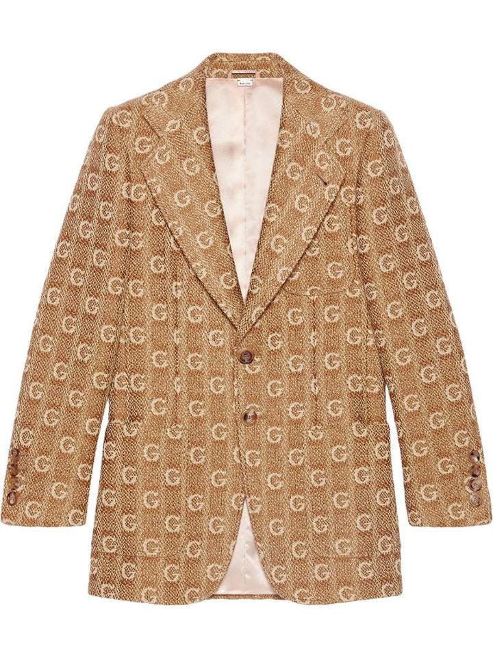 Gucci Textured G Wool Jacket - Brown