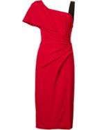 One Shoulder Draped Dress, Women's, Size: 4, Red, Silk/silk Crepe, J. Mendel