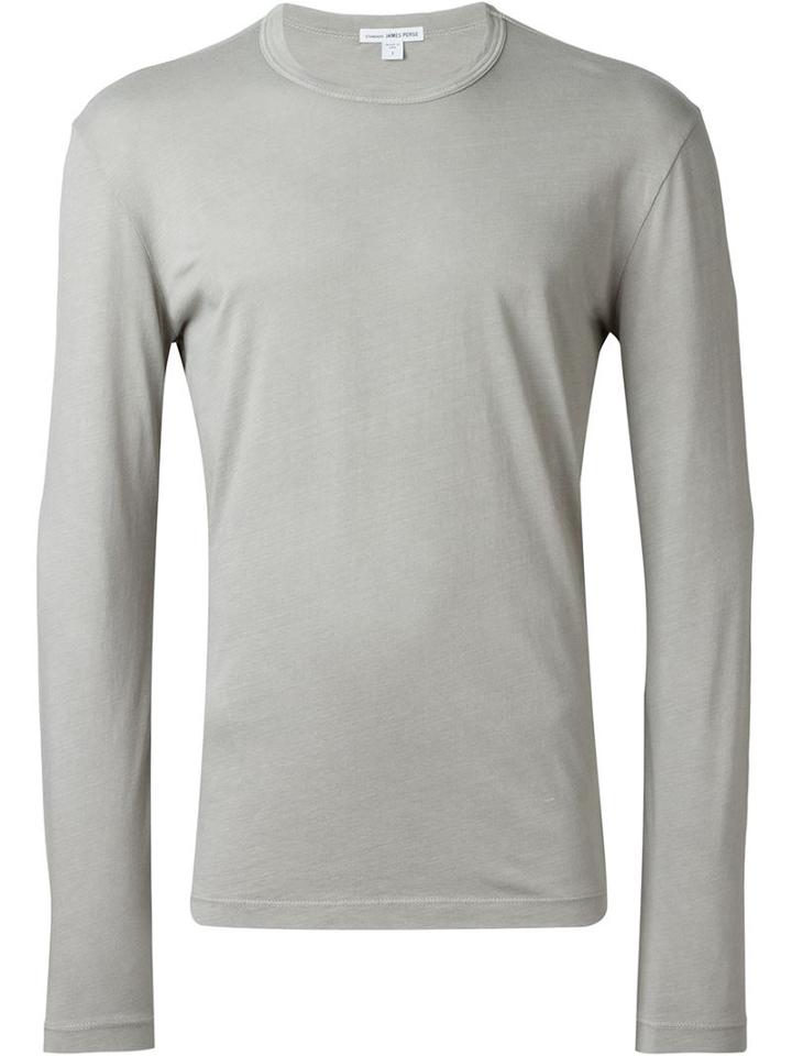 James Perse Long Sleeve T-shirt, Men's, Size: 2, Grey, Cotton