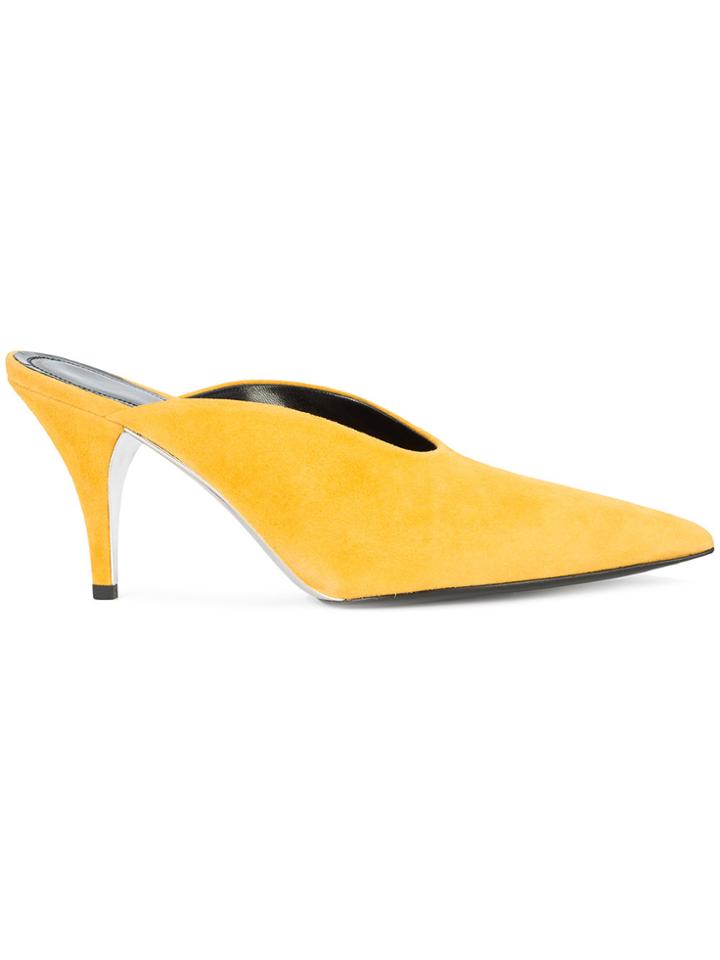 Calvin Klein 205w39nyc Pointed Toe Suede Mule - Yellow & Orange