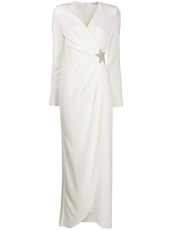 P.a.r.o.s.h. Star-shaped Pin Wrap Dress - White