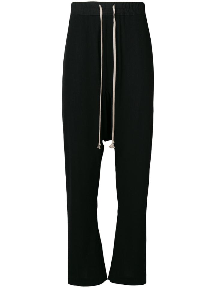 Rick Owens Straight-leg Drawstring Trousers - Black