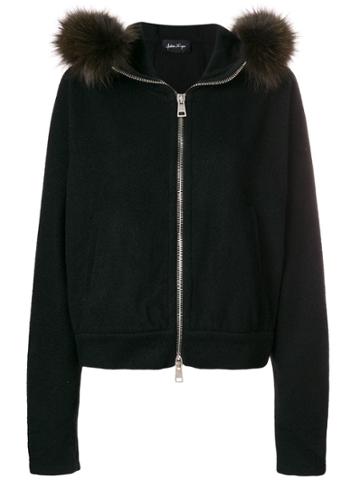 Andrea Ya'aqov Oversized Fur Jacket - Black