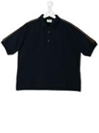 Fendi Kids Logo Stripe Polo Shirt - Blue