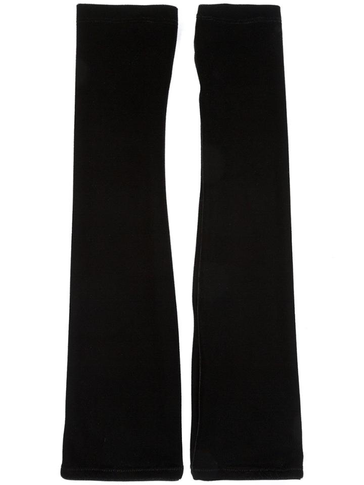 I.d.sarrieri Velvet Long Fingerless Gloves - Black