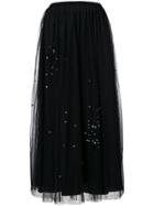 Red Valentino Tulle Skirt With Attached Stars - Black